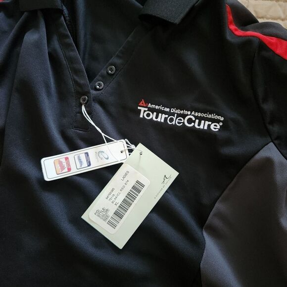 Exteme Performance Ladies Tour de Cure Black,Gray,Eed Polo Shirt Size XL - Picture 6 of 7